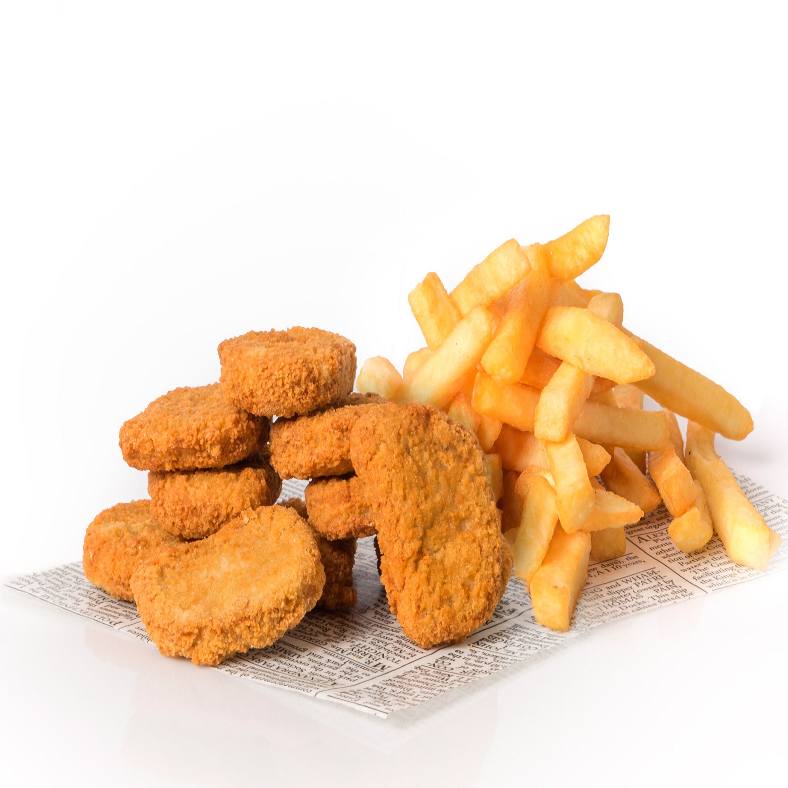 Papas y nuggets
