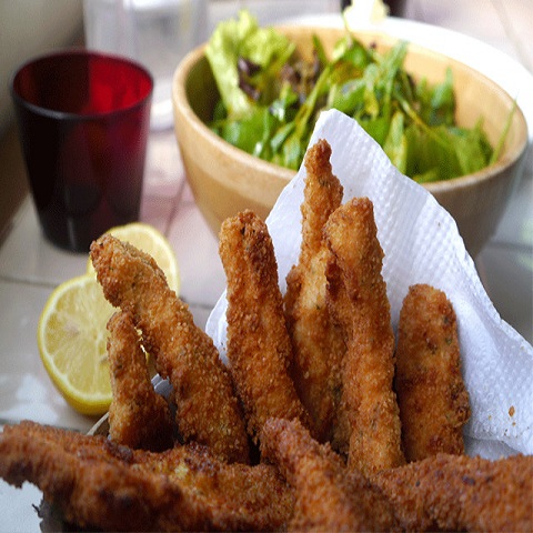 Bastones De Salmón Fritos